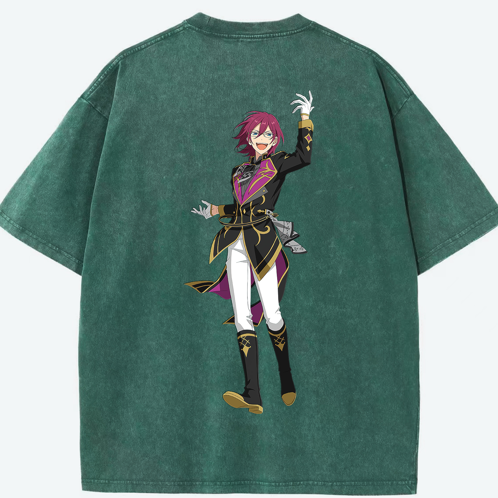 （画像用） あんさんぶるスターズ! Ensemble Stars 綿100% ヴィンテージ風 半袖Tシャツ（背面プリント）